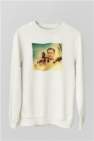 Unisex The Misfits Baskılı Beyaz Sweatshirt