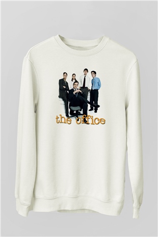 Unisex The Office Baskılı Beyaz Sweatshirt