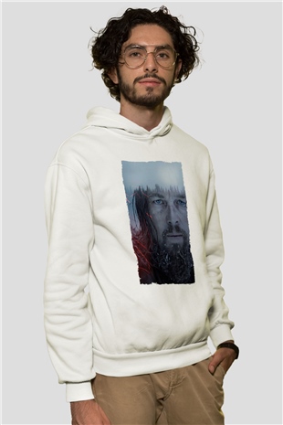 Unisex The Revenant Baskılı Beyaz Kapüşonlu Sweatshirt
