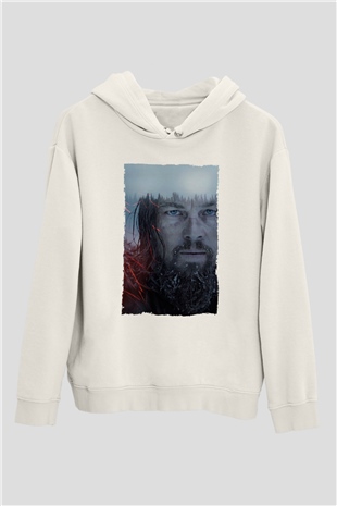 Unisex The Revenant Baskılı Beyaz Kapüşonlu Sweatshirt