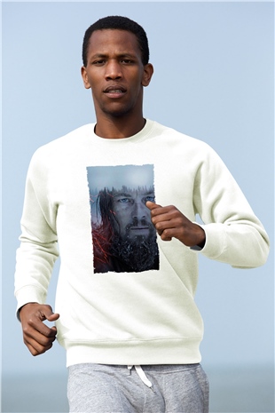 Unisex The Revenant Baskılı Beyaz Sweatshirt