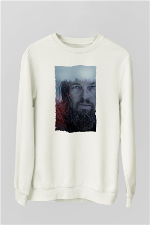 Unisex The Revenant Baskılı Beyaz Sweatshirt