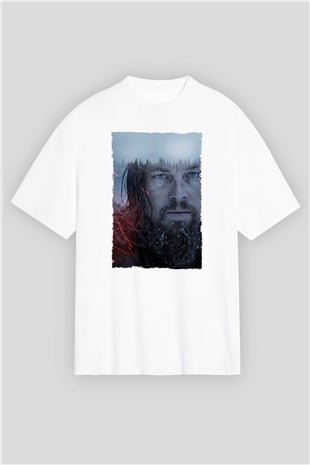 Unisex The Revenant Baskılı Beyaz Oversize T-shirt