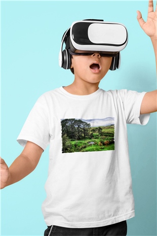 Unisex The Shire Baskılı Beyaz Çocuk Tshirt