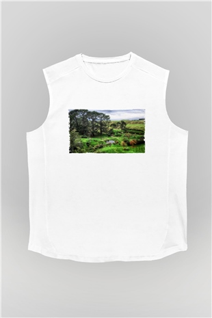 Unisex The Shire Baskılı Beyaz Kolsuz Tshirt