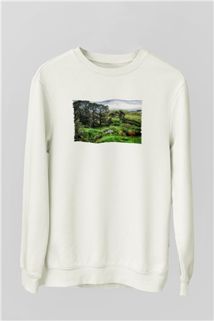 Unisex The Shire Baskılı Beyaz Sweatshirt