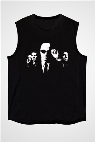 Unisex The Sopranos Baskılı Siyah Unisex Kolsuz T-shirt