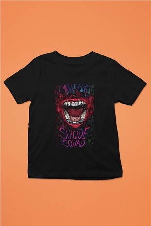 Unisex The Suicide Squad İntihar Timi (The Suicide Squad) Baskılı Siyah Çocuk Unisex Tshirt