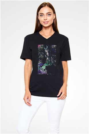Unisex The Suicide Squad İntihar Timi (The Suicide Squad) Baskılı Siyah Unisex V Yaka Tişört