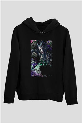 Unisex The Suicide Squad İntihar Timi (The Suicide Squad) Baskılı Siyah Unisex Kapüşonlu Sweatshirt