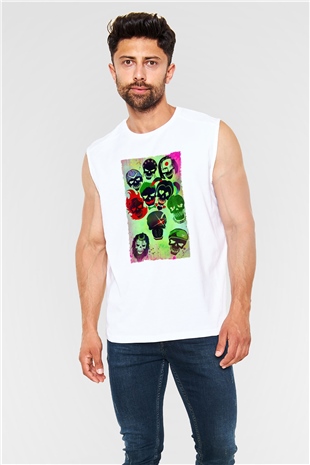 Unisex The Suicide Squad (İntihar Timi) Baskılı Beyaz Kolsuz Tişört