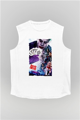 Unisex The Suicide Squad (İntihar Timi) Baskılı Beyaz Kolsuz Tshirt