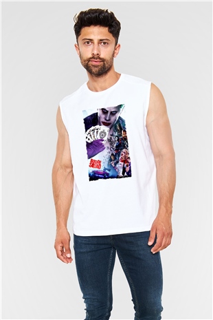 Unisex The Suicide Squad (İntihar Timi) Baskılı Beyaz Kolsuz Tshirt