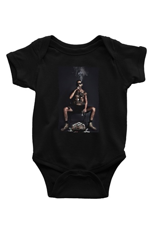 Unisex The Tax Collector Baskılı Siyah Bebek Body - Zıbın