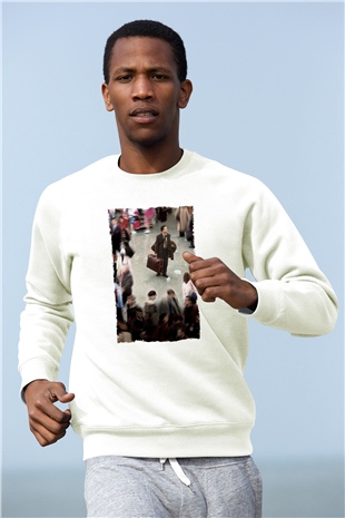 Unisex The Terminal Baskılı Beyaz Sweatshirt
