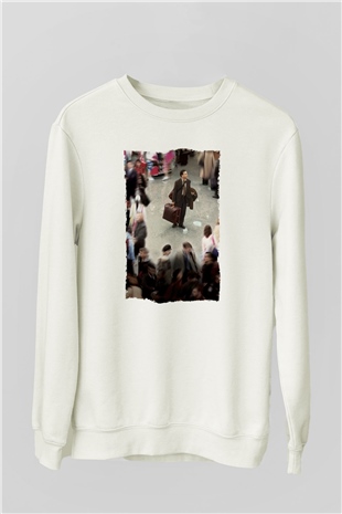 Unisex The Terminal Baskılı Beyaz Sweatshirt