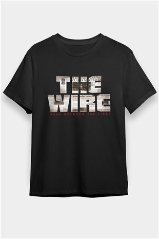 The Wire Baskılı Siyah Tshirt