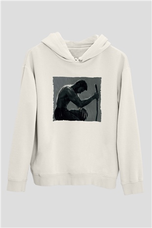 Unisex The Wolverine Baskılı Beyaz Kapüşonlu Sweatshirt