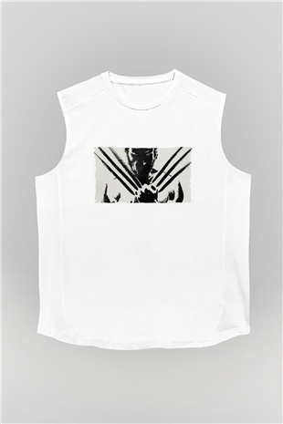 Unisex The Wolverine Baskılı Beyaz Kolsuz Tişört