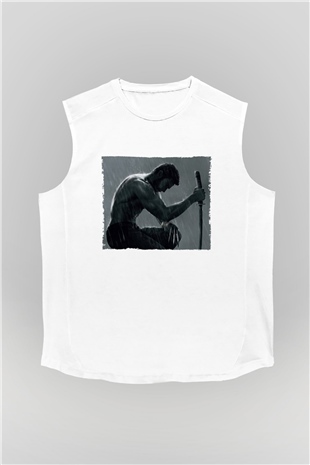 Unisex The Wolverine Baskılı Beyaz Kolsuz Tshirt