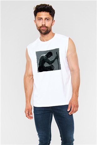 Unisex The Wolverine Baskılı Beyaz Kolsuz Tshirt