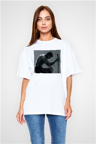 Unisex The Wolverine Baskılı Beyaz Oversize Oversize T-shirt
