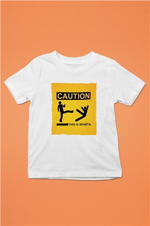 Unisex This is Sparta Baskılı Beyaz Çocuk Tshirt