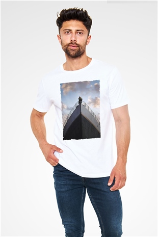 Titanik Baskılı Beyaz T-shirt