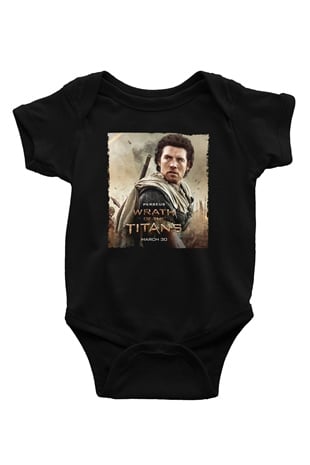 Unisex Titanların Öfkesi (Wrath of the Titans) Baskılı Siyah Bebek Body - Zıbın
