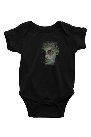 Unisex Transcendence Baskılı Siyah Bebek Body - Zıbın