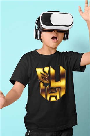Unisex Transformers 4 Baskılı Siyah Çocuk Tişört