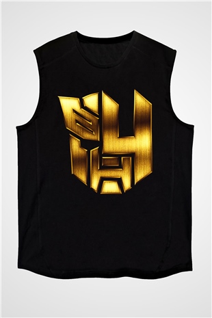 Unisex Transformers 4 Baskılı Siyah Kolsuz Tişört