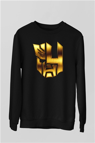 Unisex Transformers 4 Baskılı Siyah Sweatshirt