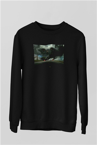 Unisex Transformers 4 Baskılı Siyah Sweatshirt