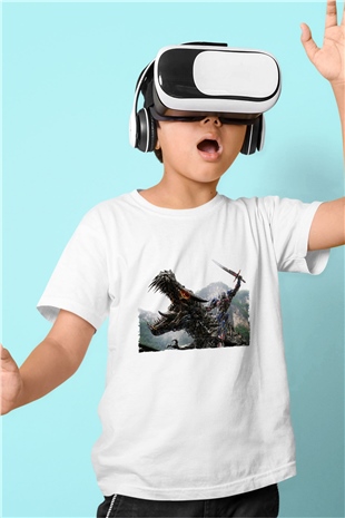 Unisex Transformers Baskılı Beyaz Çocuk Tshirt