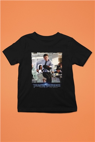Unisex Transformers Dark of the Moon Baskılı Siyah Çocuk Tişört