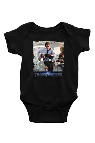 Unisex Transformers Dark of the Moon Baskılı Siyah Bebek Body - Zıbın