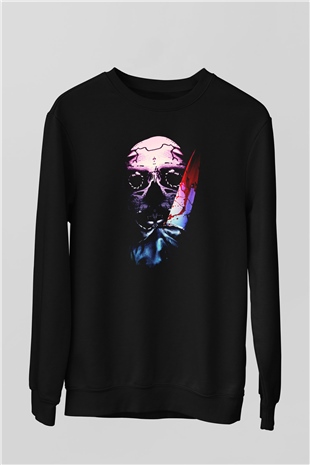 Unisex Trespassers Baskılı Siyah Sweatshirt