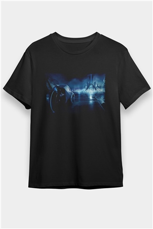 Tron Baskılı Siyah T-Shirt