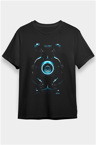Tron Baskılı Siyah Tişört