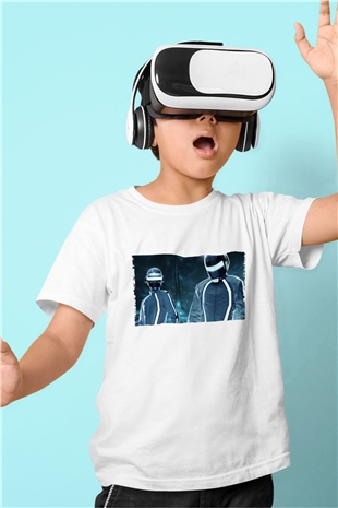 Unisex Tron Legacy Baskılı Beyaz Çocuk Tshirt