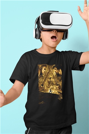 Unisex Truva (Troy) Baskılı Siyah Çocuk Tişört