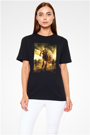 Truva (Troy) Baskılı Siyah Tshirt