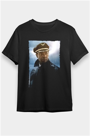 Uçuş (Flight) Baskılı Siyah T-shirt