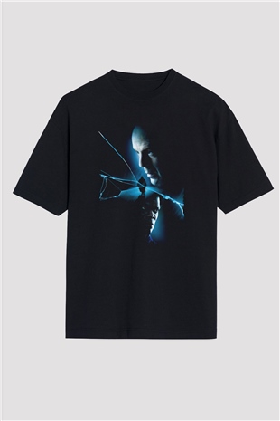 Unisex Unbreakable Baskılı Siyah Oversize Tshirt