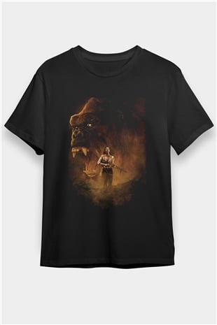 Kong Kafatası Adası (Kong Skull Island) Baskılı Siyah Tshirt