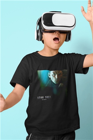 Unisex Uzay Yolu (Star Trek) Baskılı Siyah Çocuk Tshirt