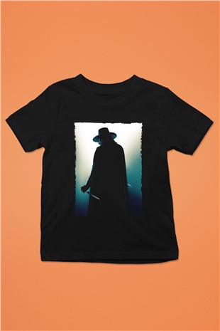 Unisex V for Vendetta Baskılı Siyah Çocuk Tişört