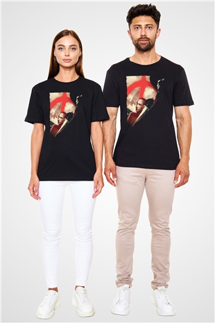 V for Vendetta Baskılı Siyah T-Shirt