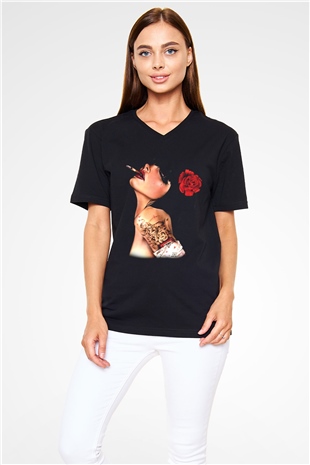 Unisex V Yaka Tişört TSR129